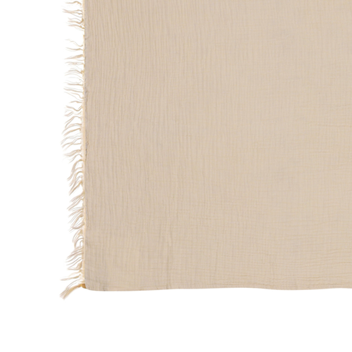 47" X 60" Beige Cotton Woven Turkish Towel Throw Blanket with Fringe