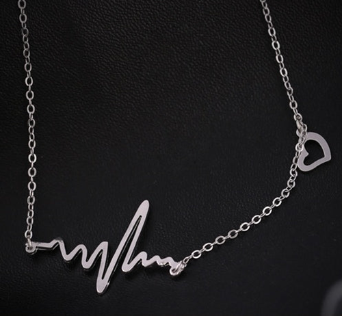 In A Heartbeat Pendant With Chain And Heart Charm