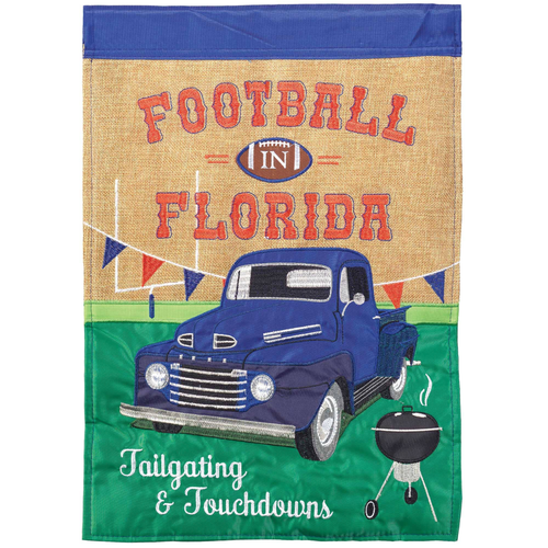 Football In Florg Flag Burlap Garden