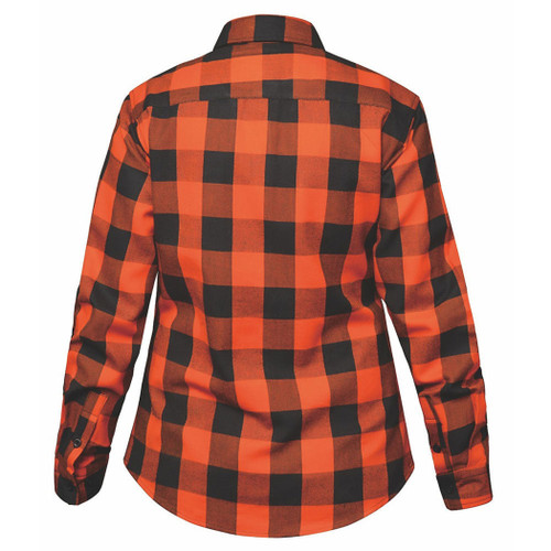 TW255.16 - Ladies Black and Orange Flannel Shirt