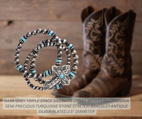 Bracelet Turquoise Triple Stack Cross