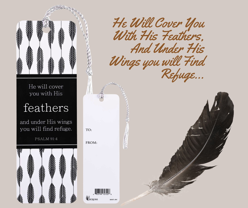 Tassel Bookmark He Will Cover You With