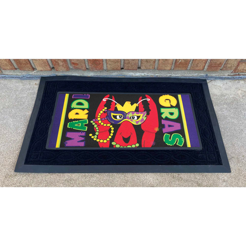 Doormat Insert Mardi Gras Crawfish Mask