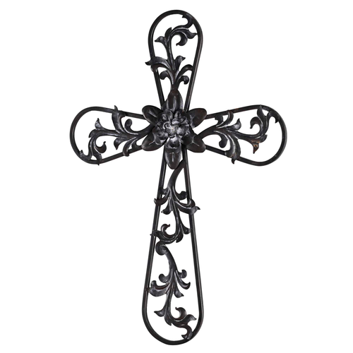 Wall Cross With Vines Metal 23h