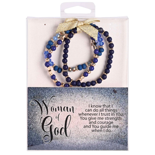 Bracelet Woman of God Navy Beads