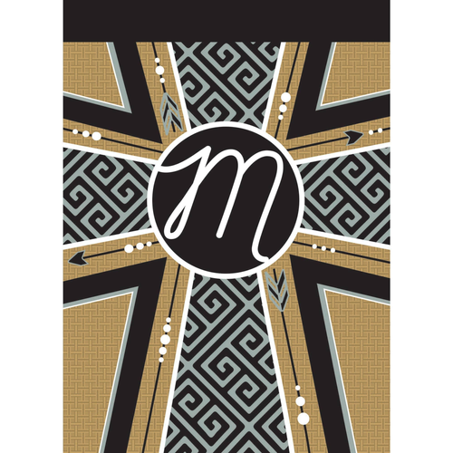 Garden Monogram M Cross Blap Flag