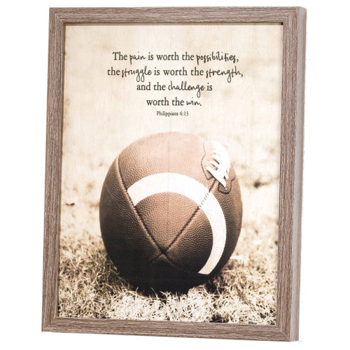 Frmd Wall Football Wd/Gls 