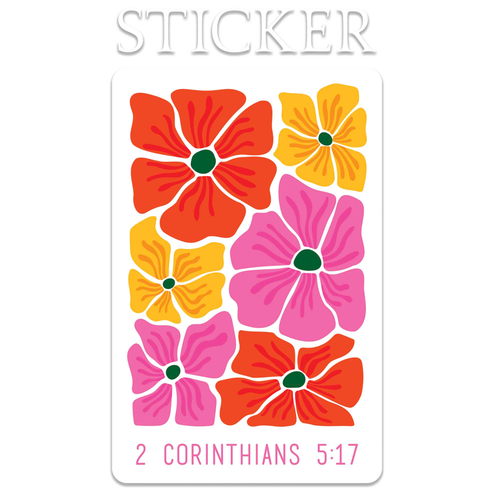 Sticker Floral If Anyone Is In Christ