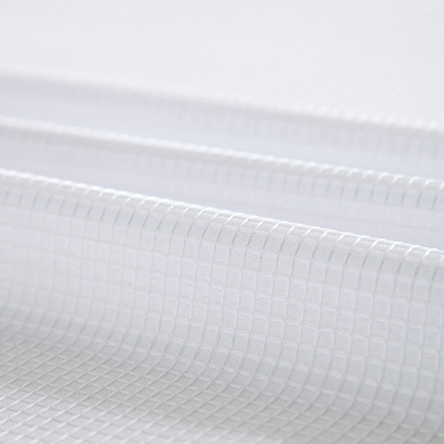 White Sheer and Grid Shower Curtain and Liner Set