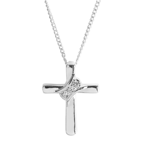 Necklace Faith Hope Love Cross 3Cz Sash