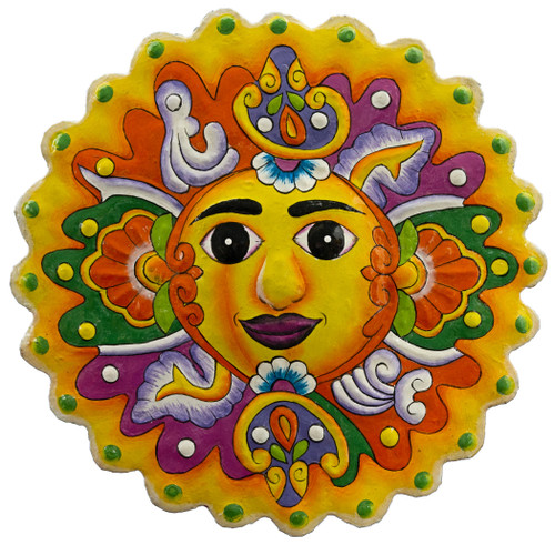 Small Painted Sun w/ Green Dotted Border