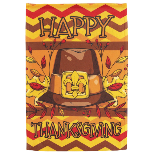 Happy Thanksgiving Fleur De Lis Flag