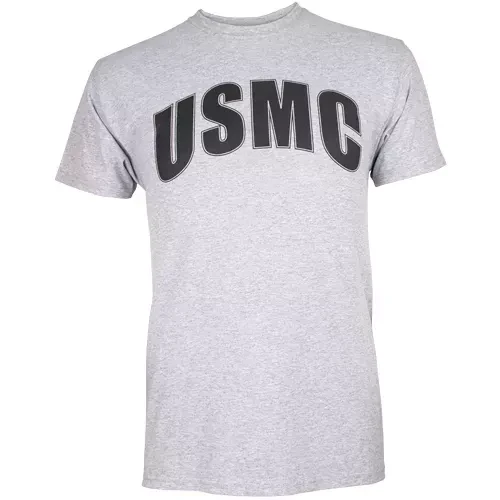 USMC T-Shirt, Grey/Black Imprint