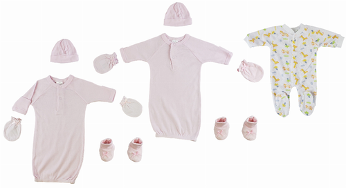 Bambini Preemie Girls Sleep-n-Play, Gowns, Caps, Booties and Mittens