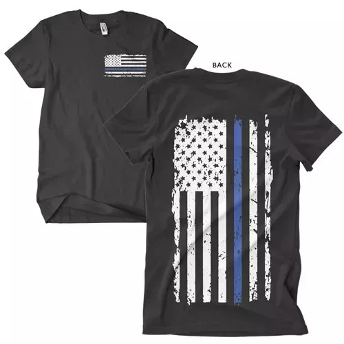 Vintage Blue Line Men's T-Shirt Black