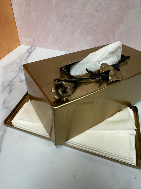 Etched Rectangular Tissue Box Cover