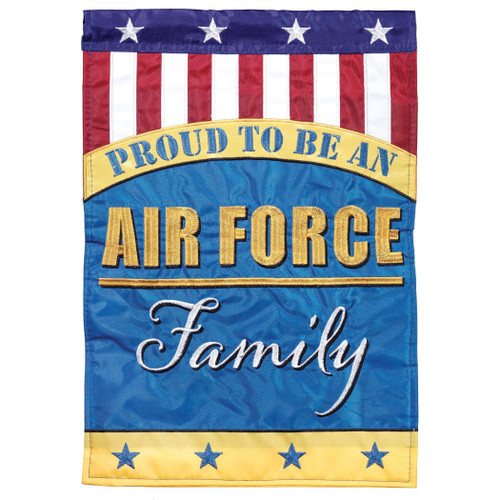 Proud To Be An Air Force Family Double Applique Garden Flag