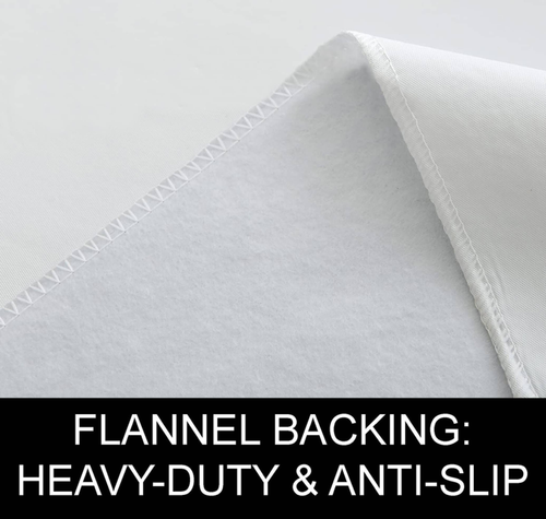White PEVA Vinyl Tablecloth With Flannel Back Table Cover