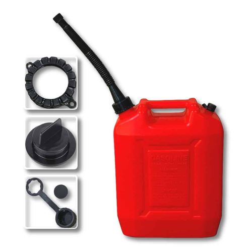 Gas Can with One Long Black with Stainless Steel Filter