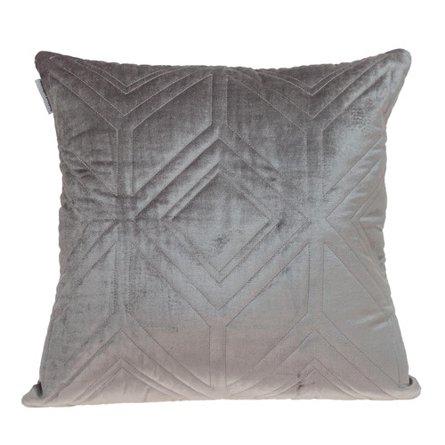 Homeroots Home Decor Taupe Quilted Diamonds Velvet Solid Color Throw Pillow, 20 x 20 x 4 Inches