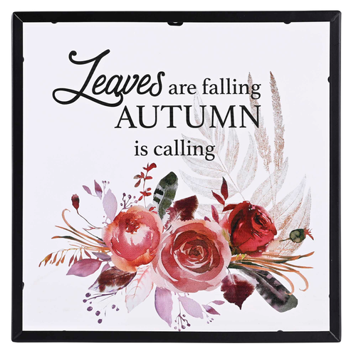 Framed Wall Art Leaves Falling Autumn