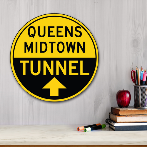 Courtside Market Queens Midtown Tunnel Circular Wood Decor