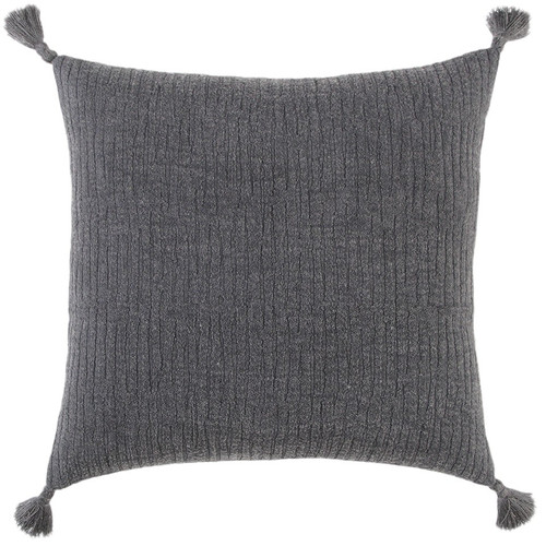 Homeroots Home Decor Black Solid Tonal Abstract Stripe Throw Pillow, Black, 20 x 20 Inches