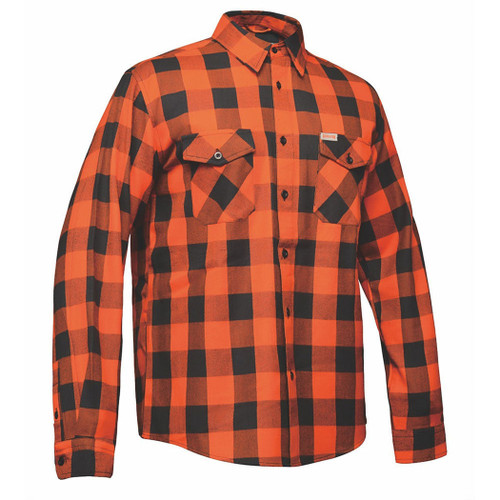 TW205.16 - Mens Black and Orange Flannel Shirt