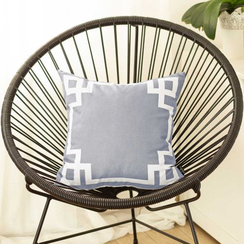Homeroots Home Decor Light Grey and White Geometric Decorative Throw Pillow Cover, 18 x 18 inches