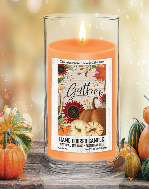 Courtside Market Welcome Fall Status Candle Glass