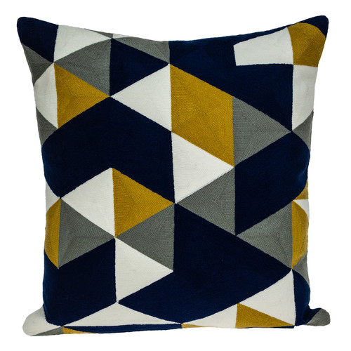 Homeroots Home Decor 20 X 20 Inches Blue Zippered 100% Cotton Throw Pillow