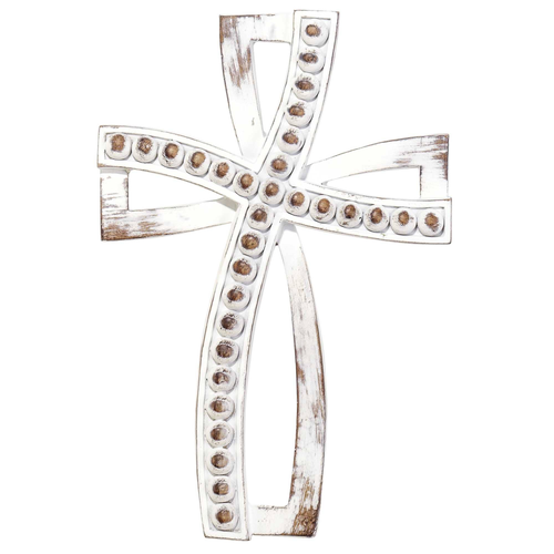 Rustic Wood Look Resin Wall Cross