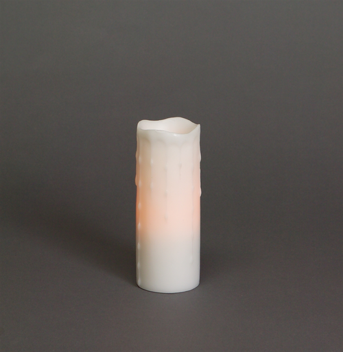 LED Wax Dripping Pillar Candle (Set of 3) 3"Dx8"H Wax/Plastic - 2 C Batteries Not Included