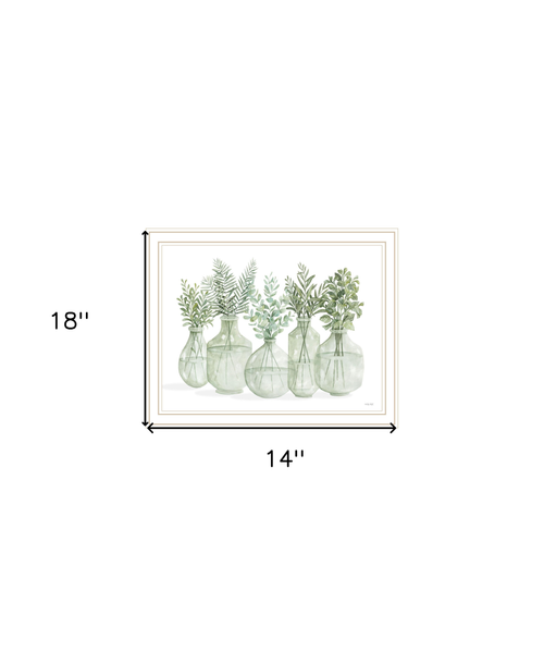 Simply Sage White Framed Print Wall Art
