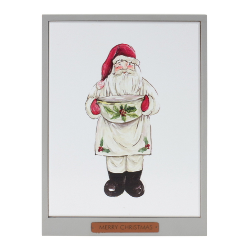 Framed Santa and Snowman Wall Art