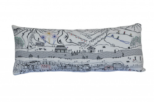 Homeroots Home Decor Breckenridge Daylight Skyline Lumbar Decorative Pillow, White, 35 Inches
