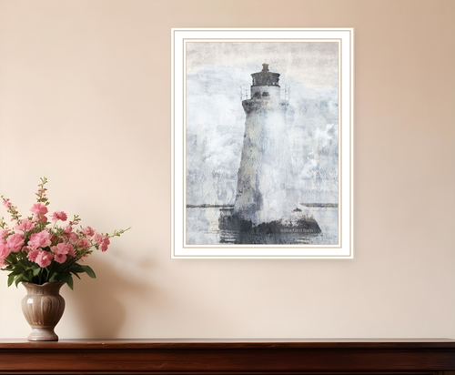 Lighthouse White Framed Print Wall Art