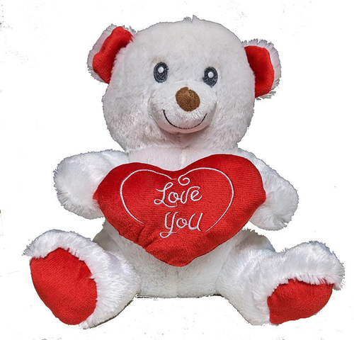 Plush White Love Bear