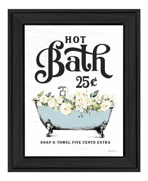 Hot Bath Black Framed Print Bathroom Wall Art