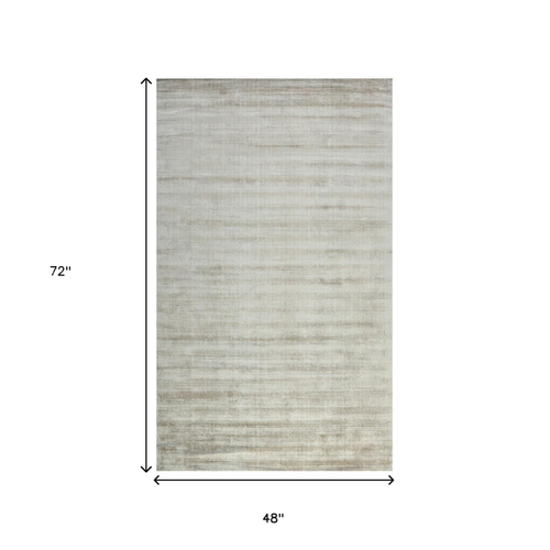 4' X 6' Ivory And Gray Abstract Hand Woven Area Rug