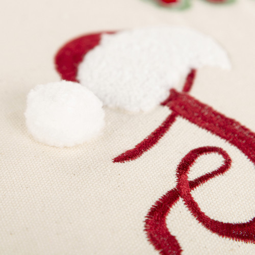 Homeroots Home Decor Ivory Red Cheeky Santa Sentiment Throw Pillow