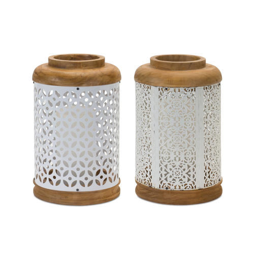 Geometric Punched Metal Lantern
