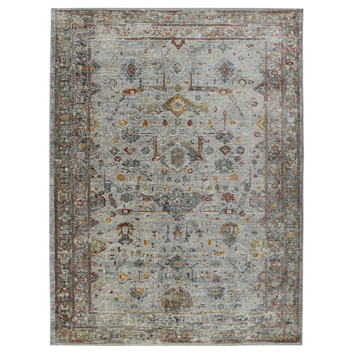 3' X 5' Gray Rust And Brown Medallion Area Rug