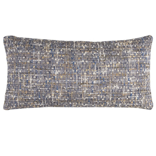 Homeroots Home Decor Blue Gray Metallic Nubby Textured Lumbar Pillow, Blue Gray Metallic, 26 x 14 Inches