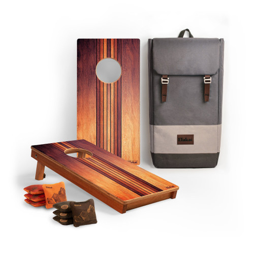 Retro Woody Mahogany Pathfinder Cornhole Board Set