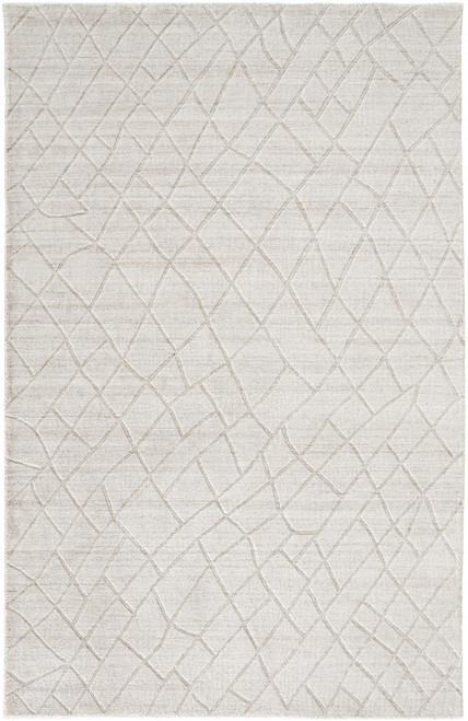 2' X 3' Ivory And Gray Striped Hand Woven Area Rug