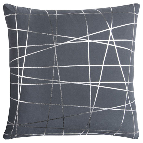 Homeroots Home Decor Gray Silver Contemporary Linework Throw Pillow, Gray and Silver, 20 x 20 Inches