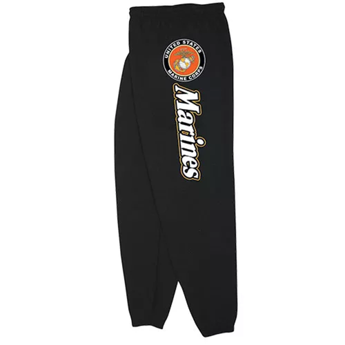 Marines With Logo Mens Sweatpant Black