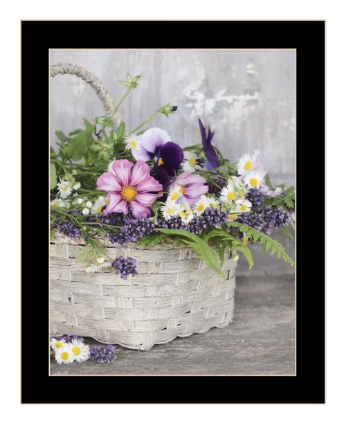 Fresh Garden Basket Black Framed Print Wall Art