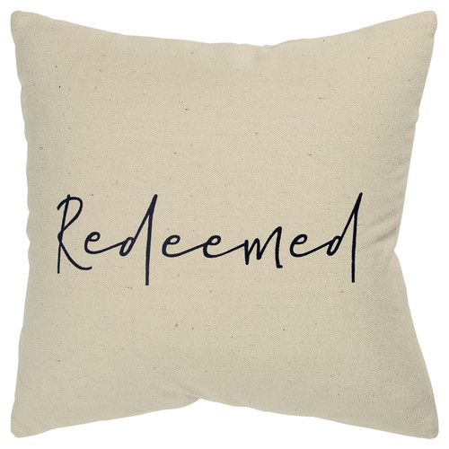 Homeroots Home Decor Black Taupe Canvas Redeemed Throw Pillow, Black Taupe, 20 x 20 Inches